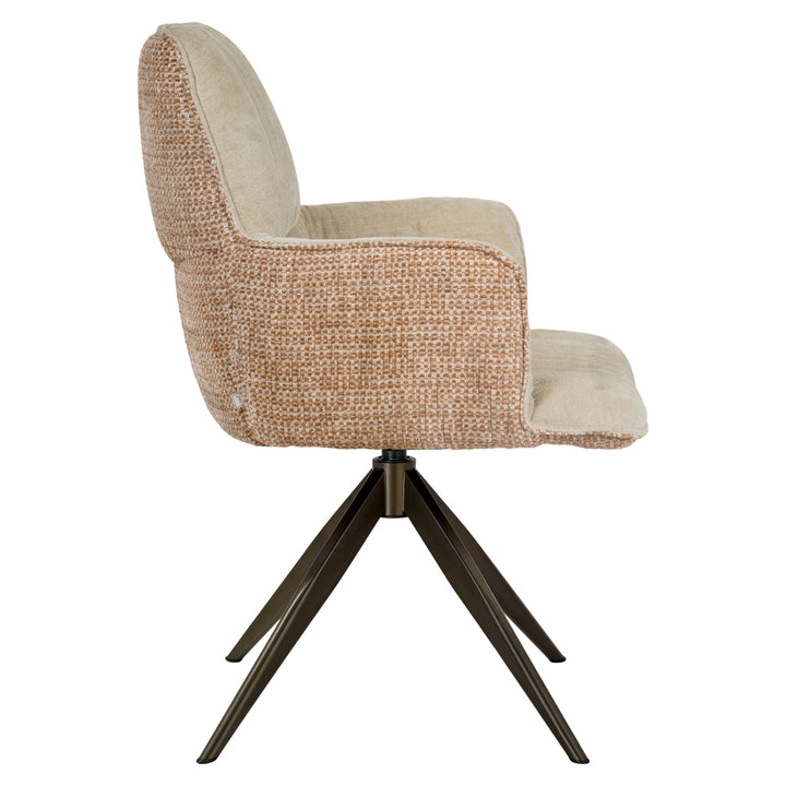 Eetkamerstoel Chase ginger jacquard swivel