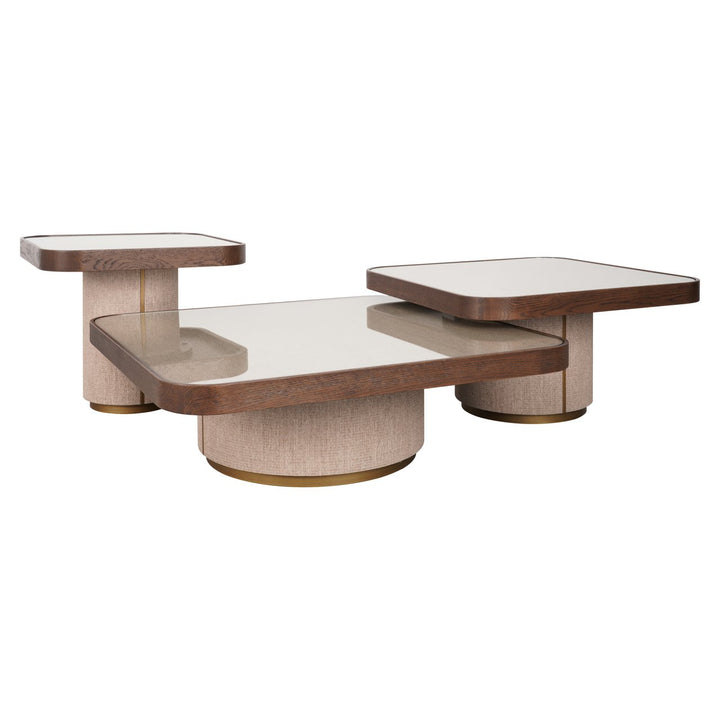 Salontafel Willox beige  including glass (Set of 2)