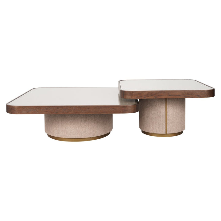 Salontafel Willox beige  including glass (Set of 2)