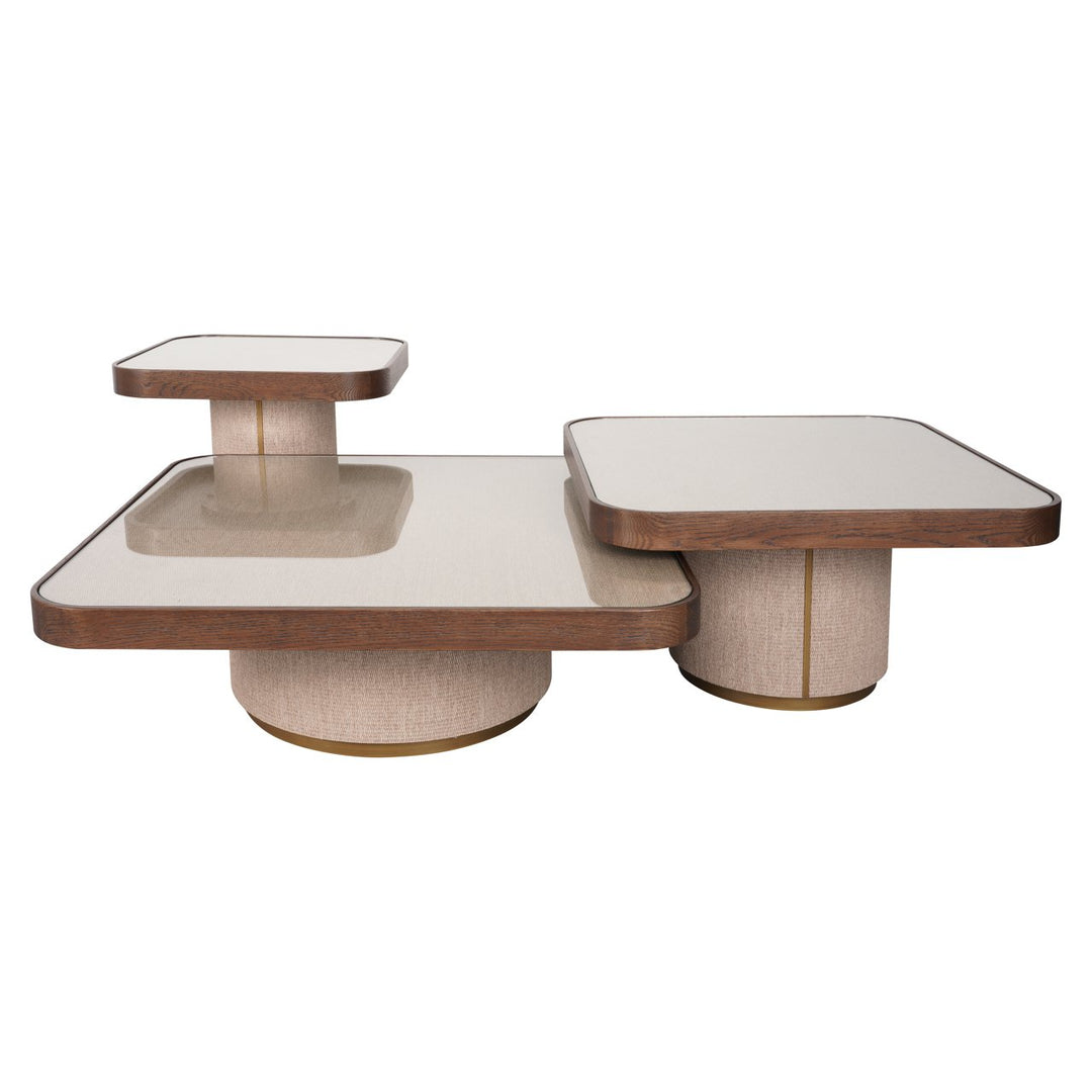 Salontafel Willox beige  including glass (Set of 2)