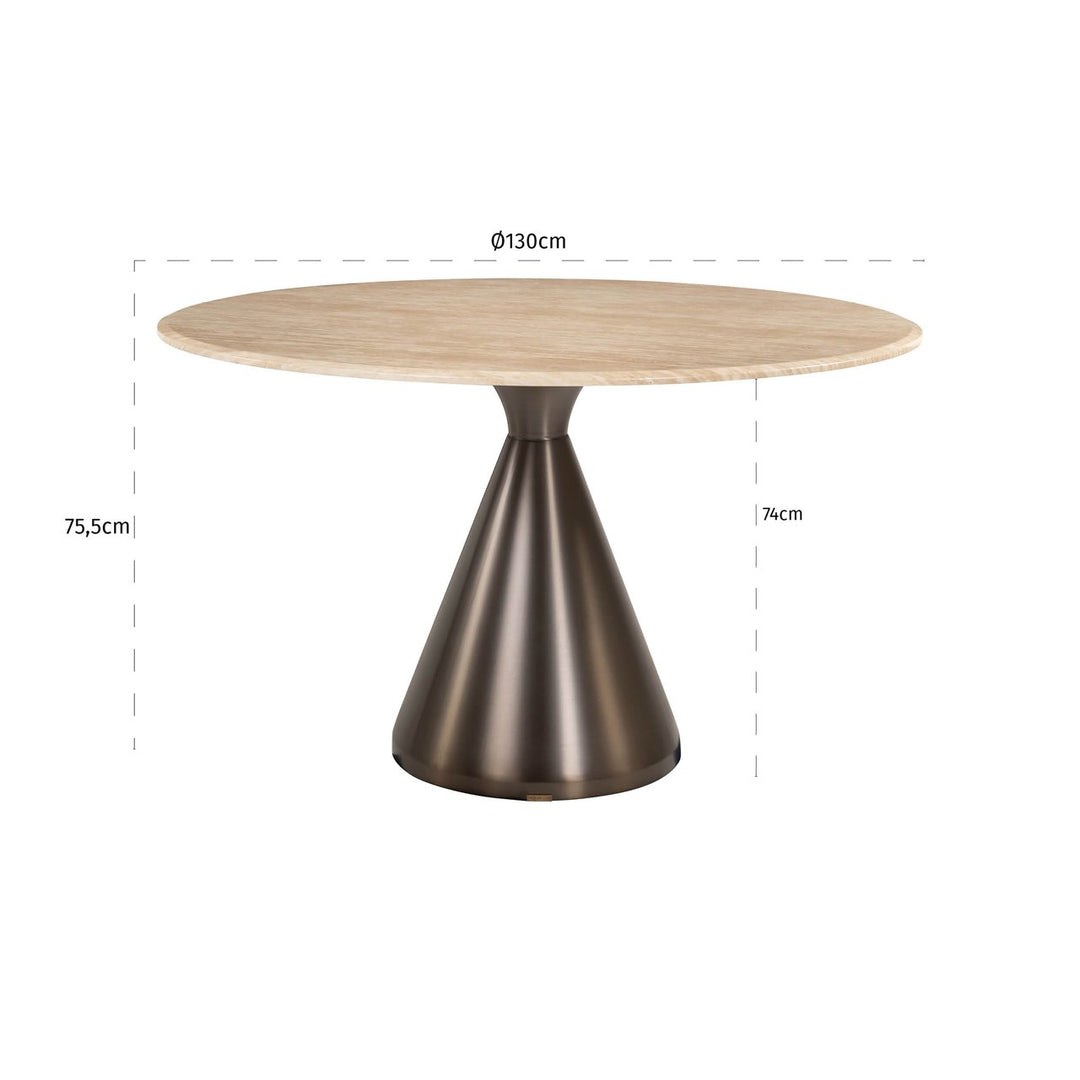 Eettafel Montgommery beige 130Ø