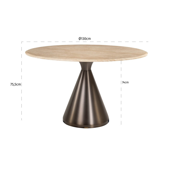 Eettafel Montgommery beige 130Ø