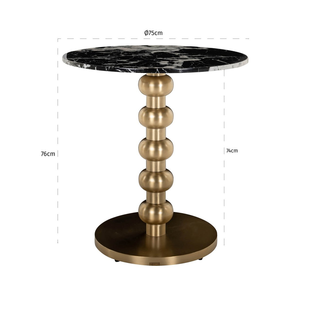 Bistrotafel Witlox black/gold 75Ø