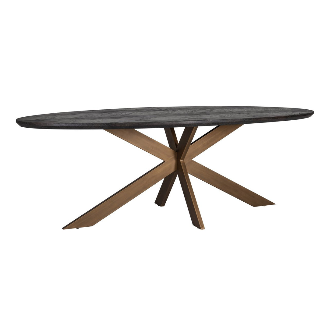 Eettafel Blackbone Brass black rustic oval 230