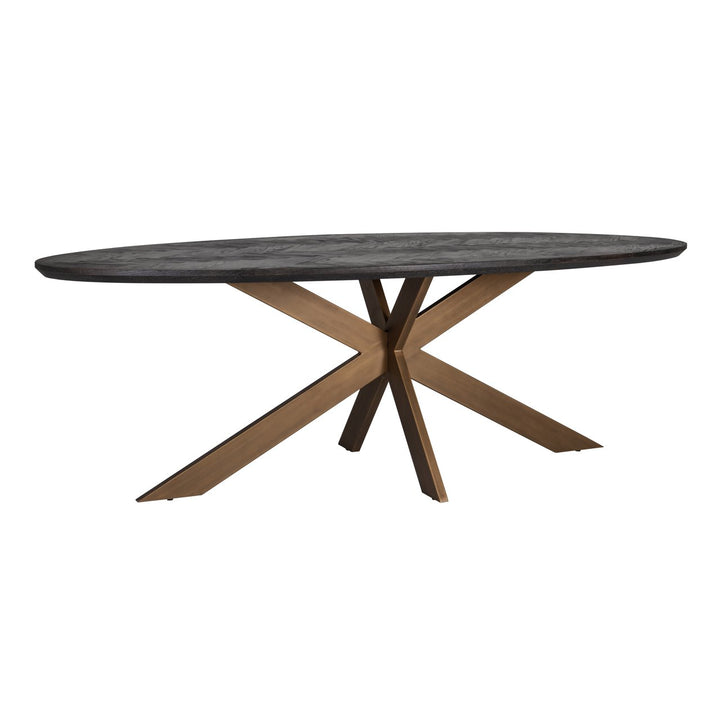 Eettafel Blackbone Brass black rustic oval 230
