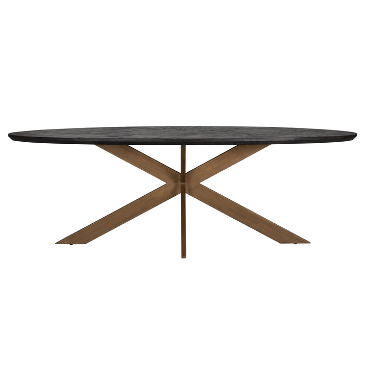 Eettafel Blackbone Brass black rustic oval 230