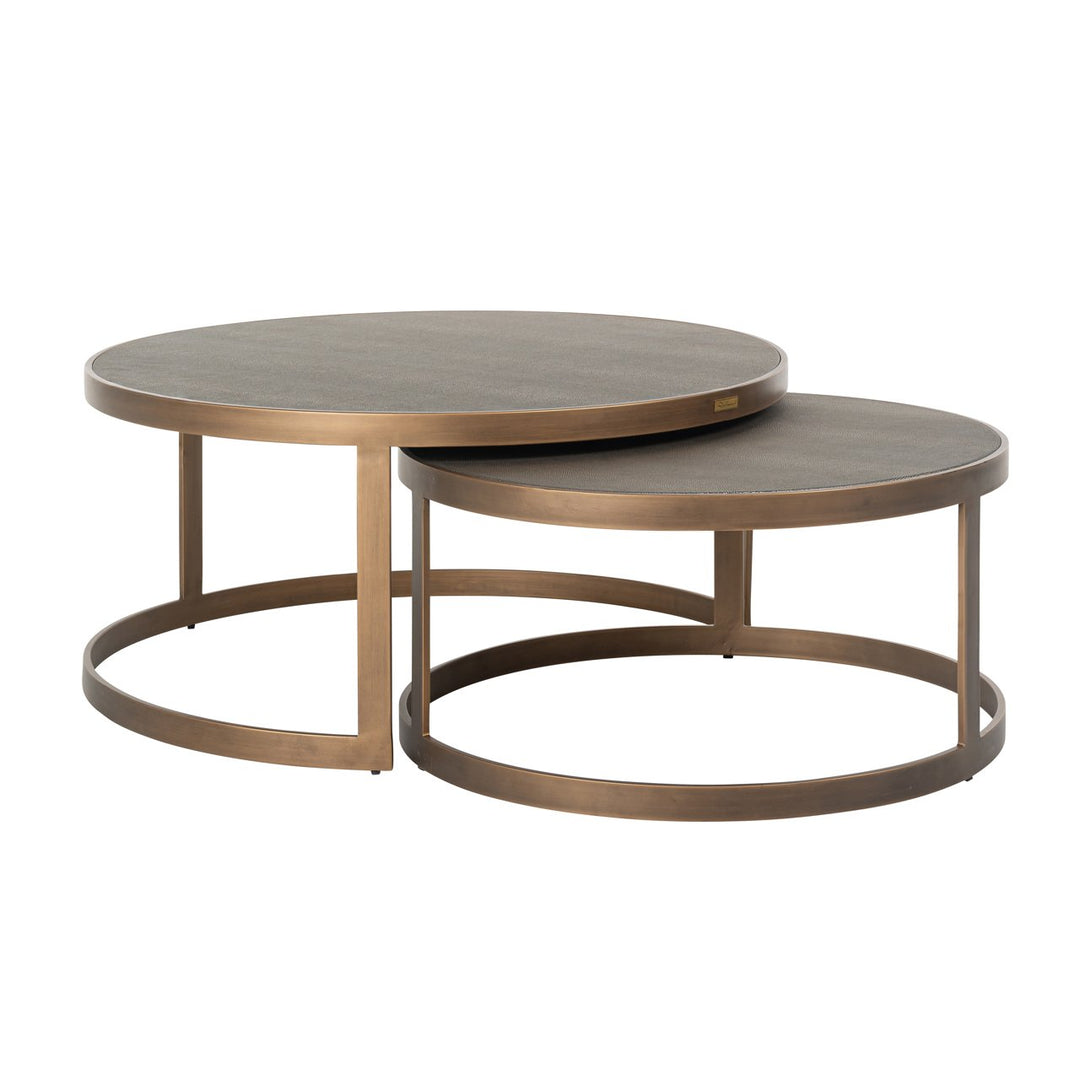 Salontafel Bloomville brass shagreen incl. glass tops (Set of 2)