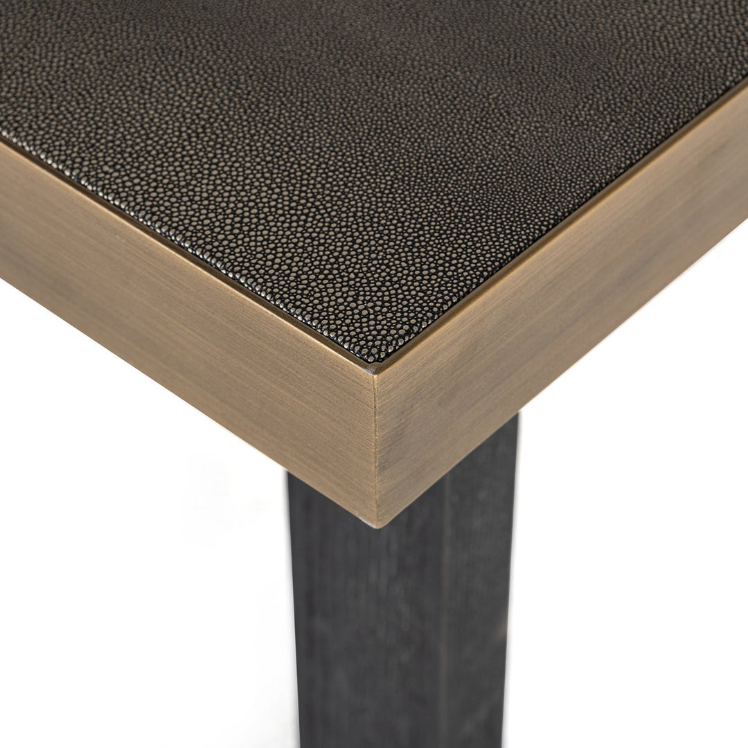 Eettafel Bloomville brass shagreen incl. glass top 230