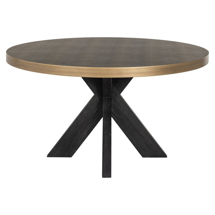 Eettafel Bloomville brass shagreen incl. glass top 140Ø