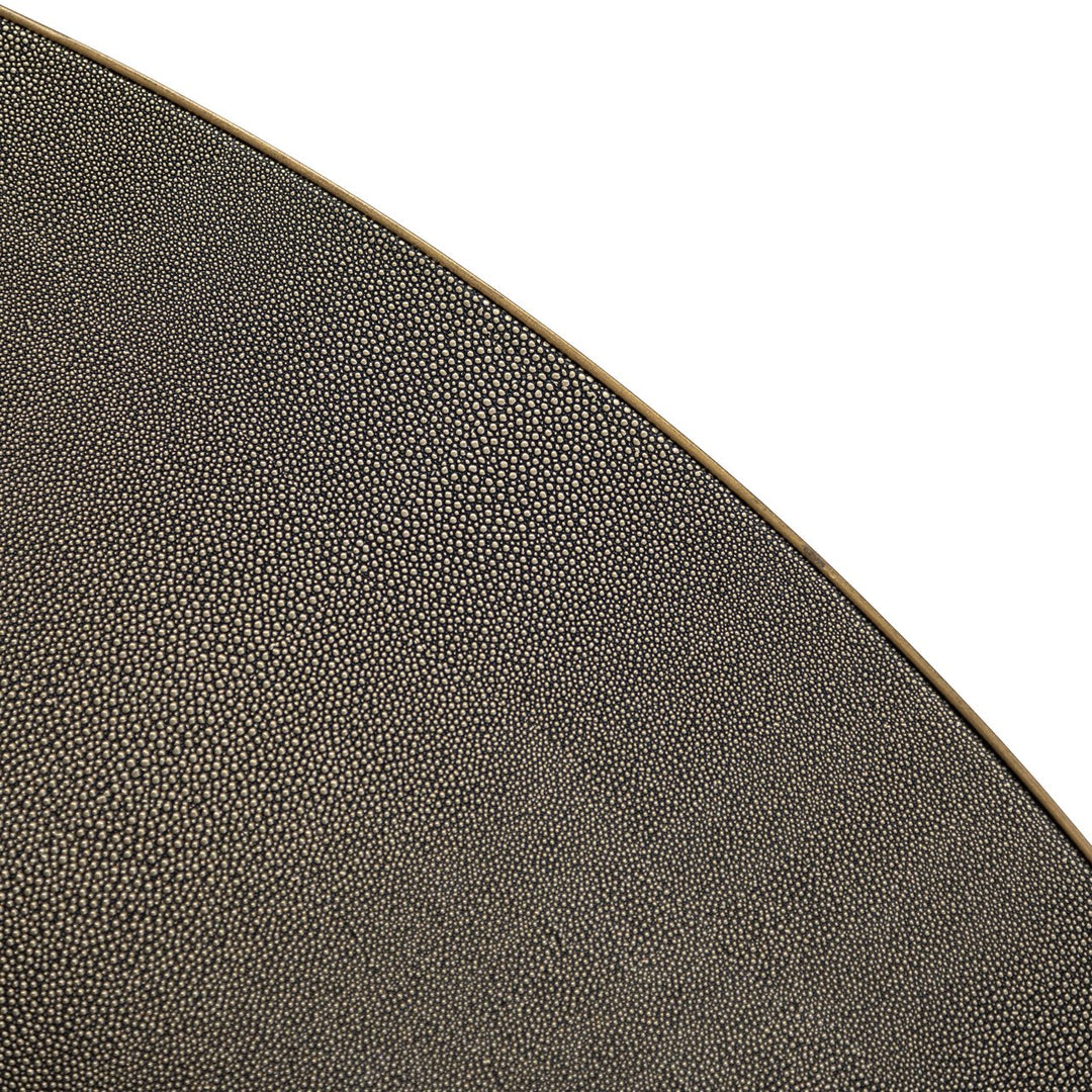 Eettafel Bloomville brass shagreen incl. glass top 140Ø