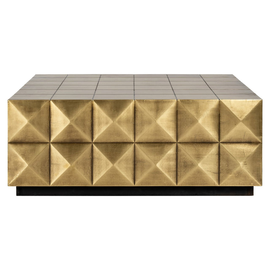 Salontafel Collada brushed gold incl. glass top