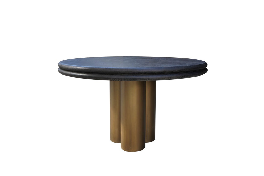 Eettafel Macaron black rustic 130Ø