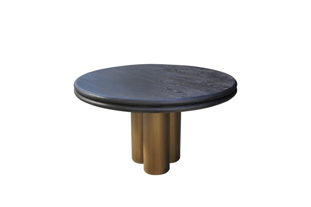 Eettafel Macaron black rustic 130Ø