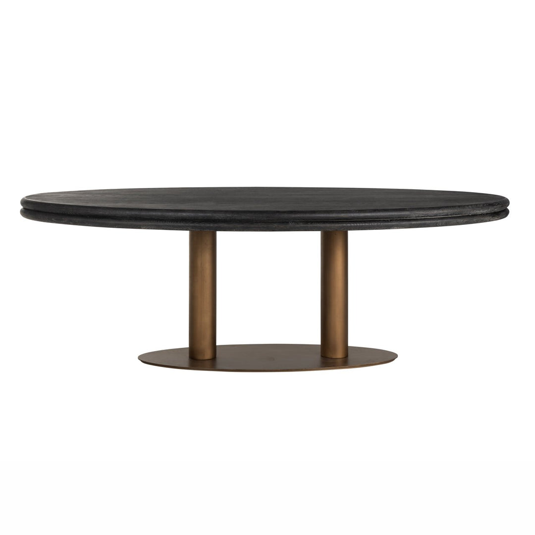Eettafel Macaron black rustic oval 235