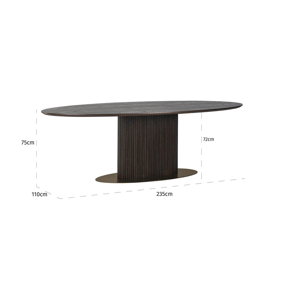 Eettafel Luxor brown oval 235