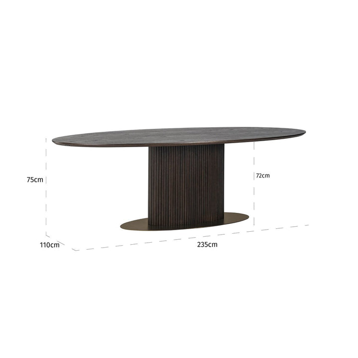 Eettafel Luxor brown oval 235