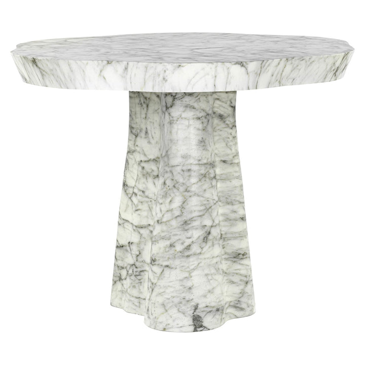 Outdoor eettafel Rockyard white marble look 100Ø