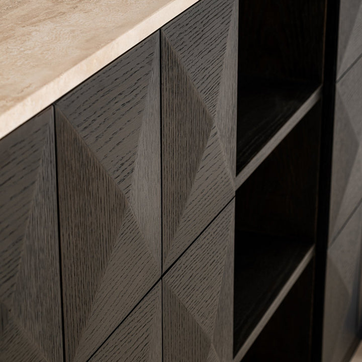 Dressoir Claremont brown  4-doors 2-shelves