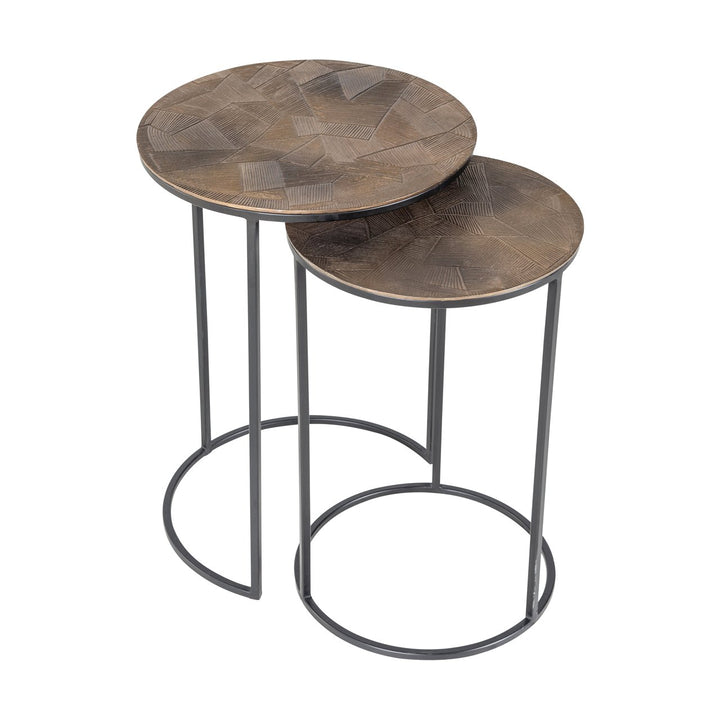 Bijzettafel Tulum brushed gold (Set of 2)