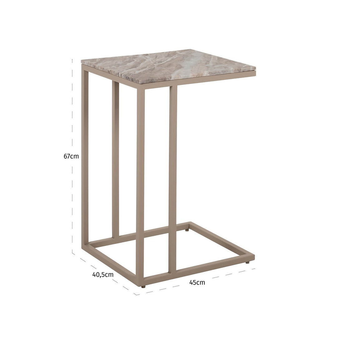 Bankbijzettafel Fairfax clay