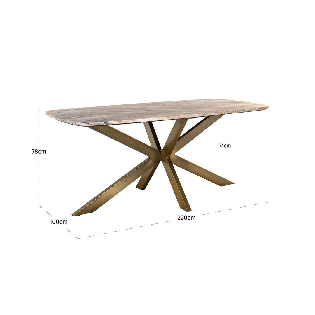 Eettafel Bottega Blush beige danish oval 220