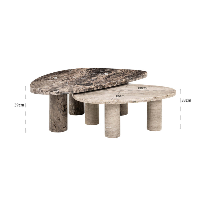 Salontafel Nazario brown (Set of 2)
