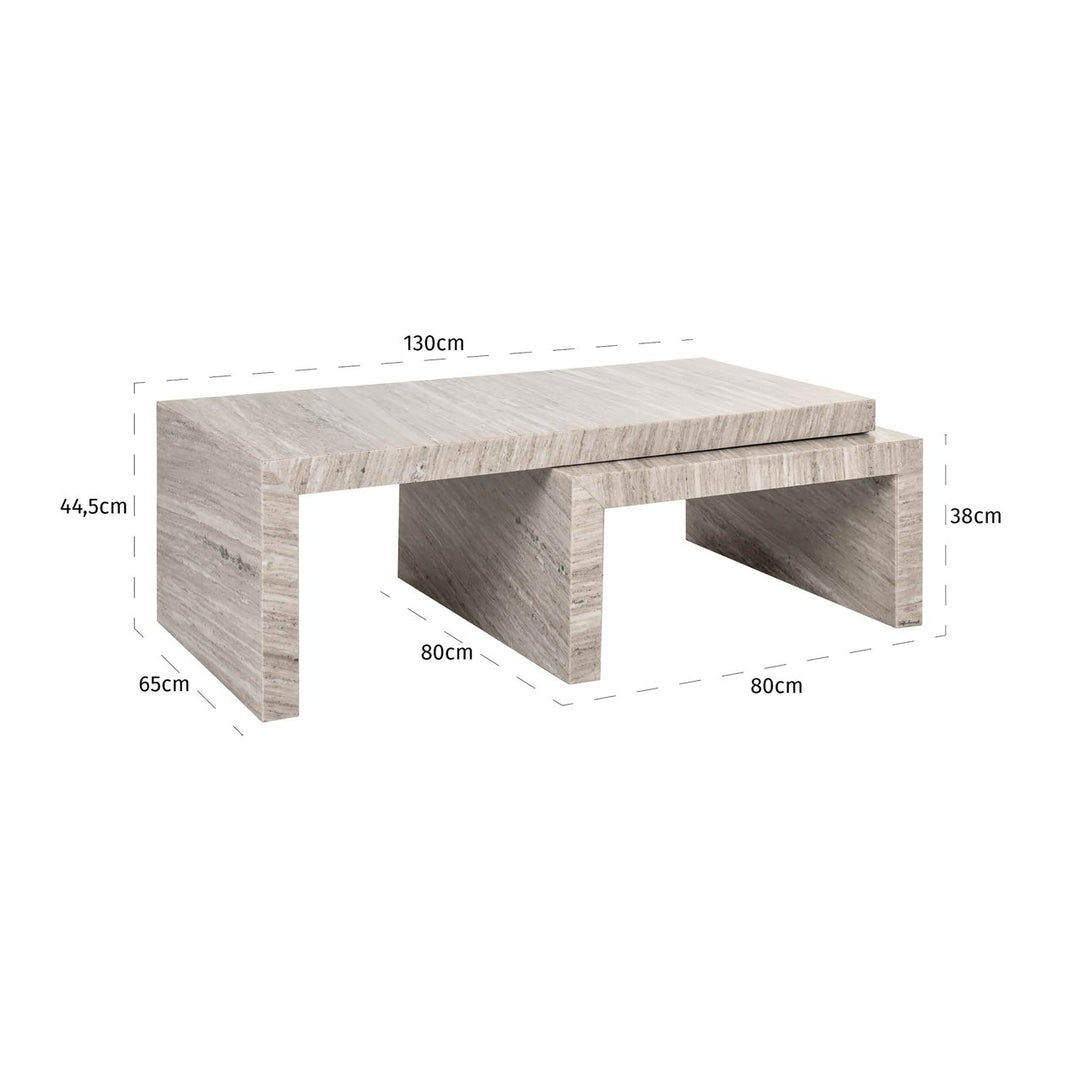 Salontafel Novaz sand (Set of 2)