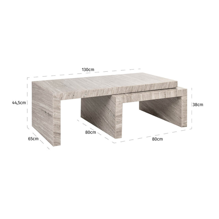Salontafel Novaz sand (Set of 2)