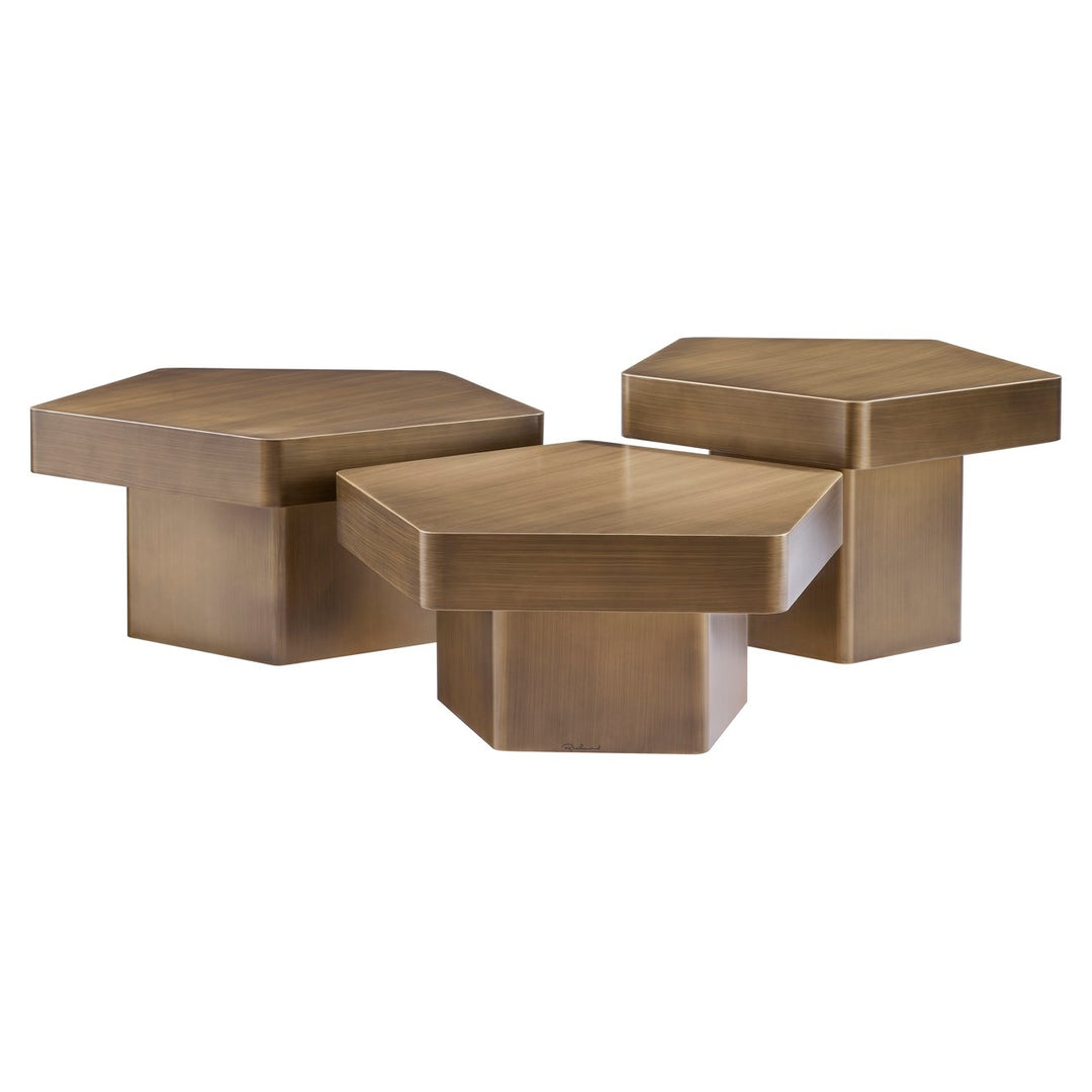 Salontafel Hexa brushed gold (Set of 3)