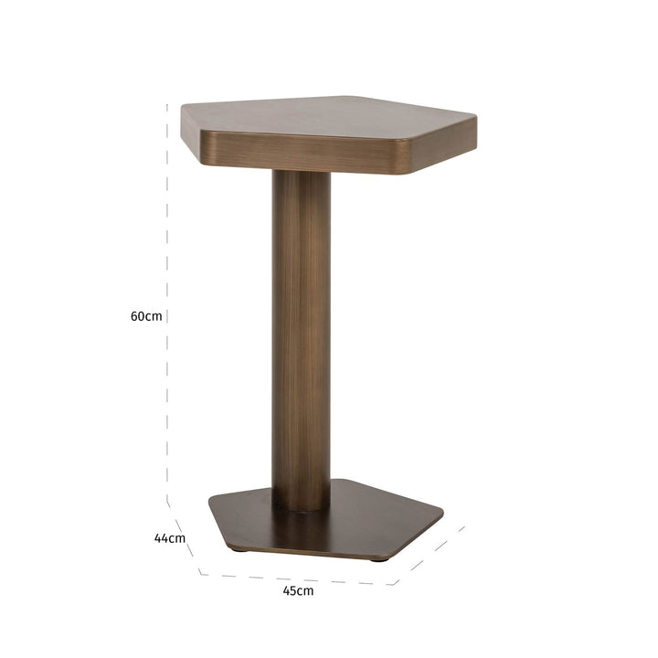 Bankbijzettafel Hexa brushed gold