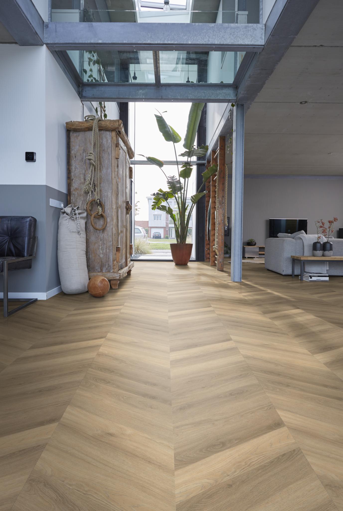 Floorlife YUP CHEVRON DRYBACK BEIGE