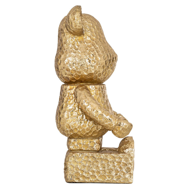 Decoratief object Bear gold sitting