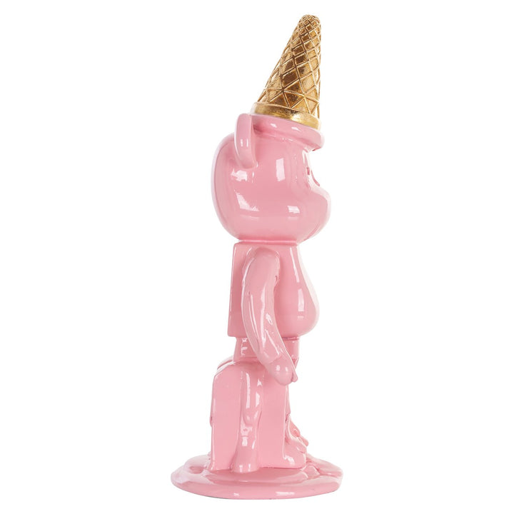 Decoratief object Icebear cream pink