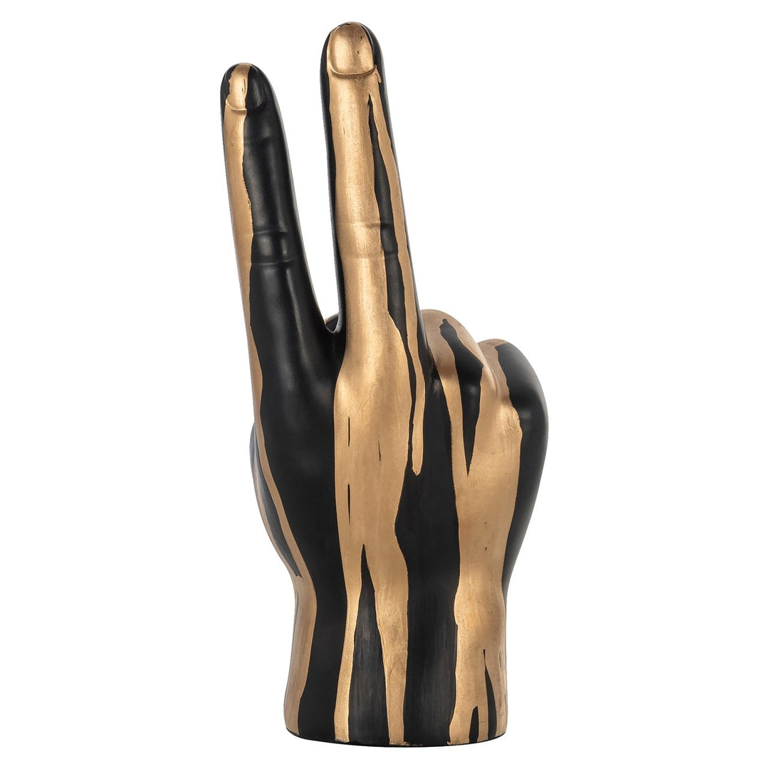 Decoratief object Peace black/gold