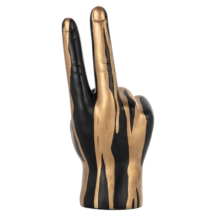 Decoratief object Peace black/gold