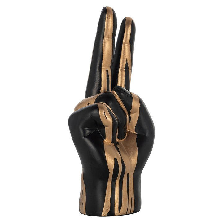 Decoratief object Peace black/gold