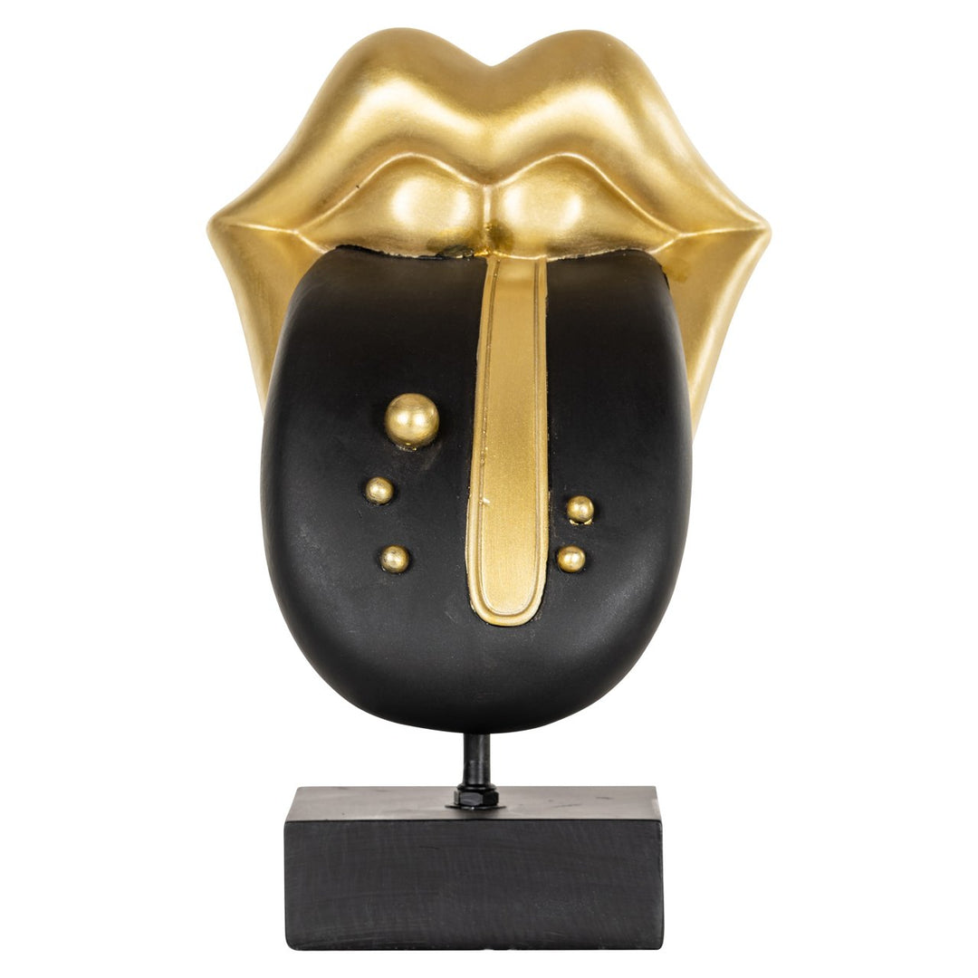 Decoratief object Tongue black/gold