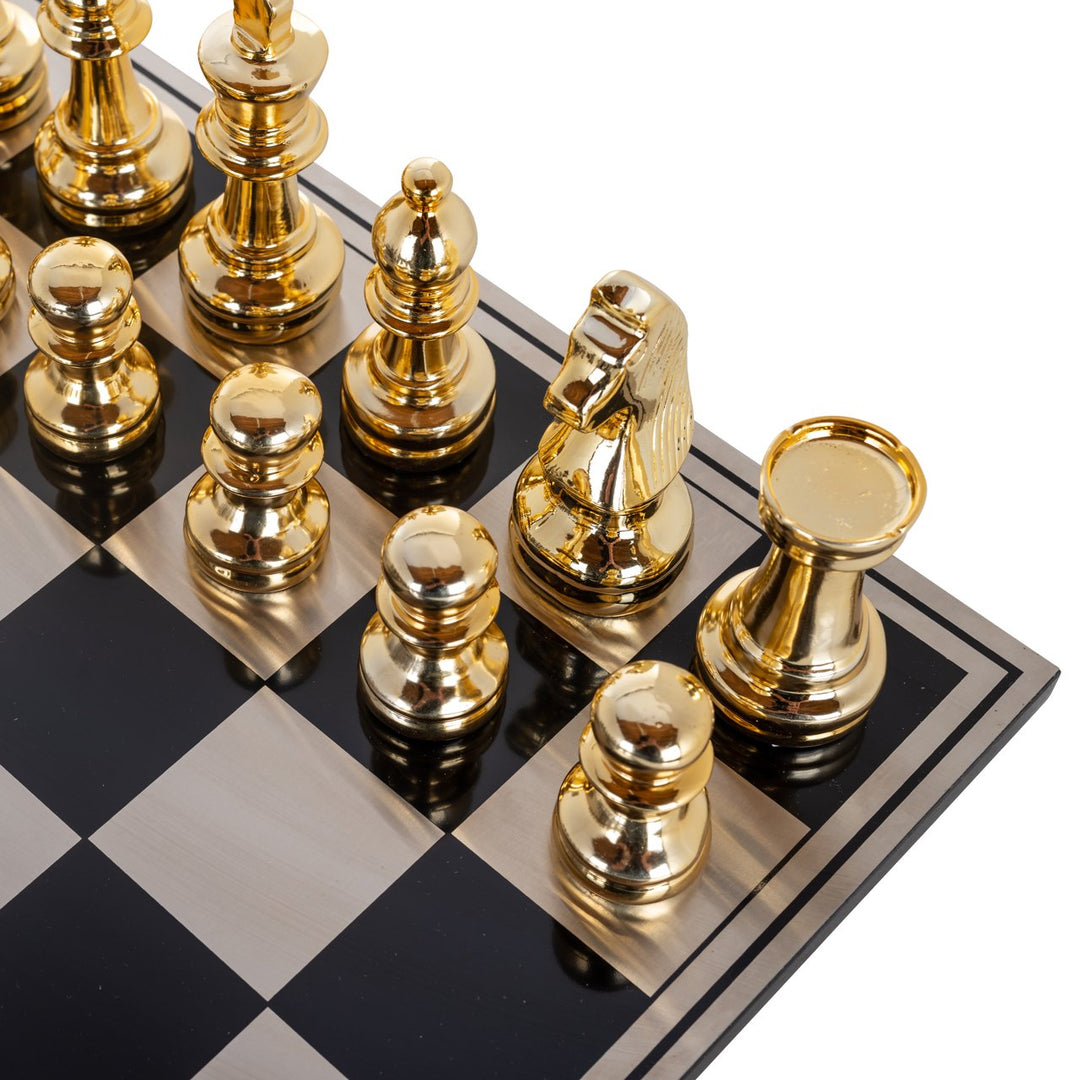 Decoratief spel Saray black/gold chessboard