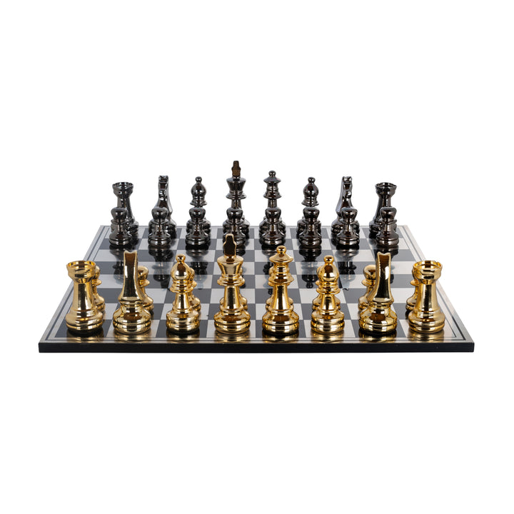 Decoratief spel Saray black/gold chessboard