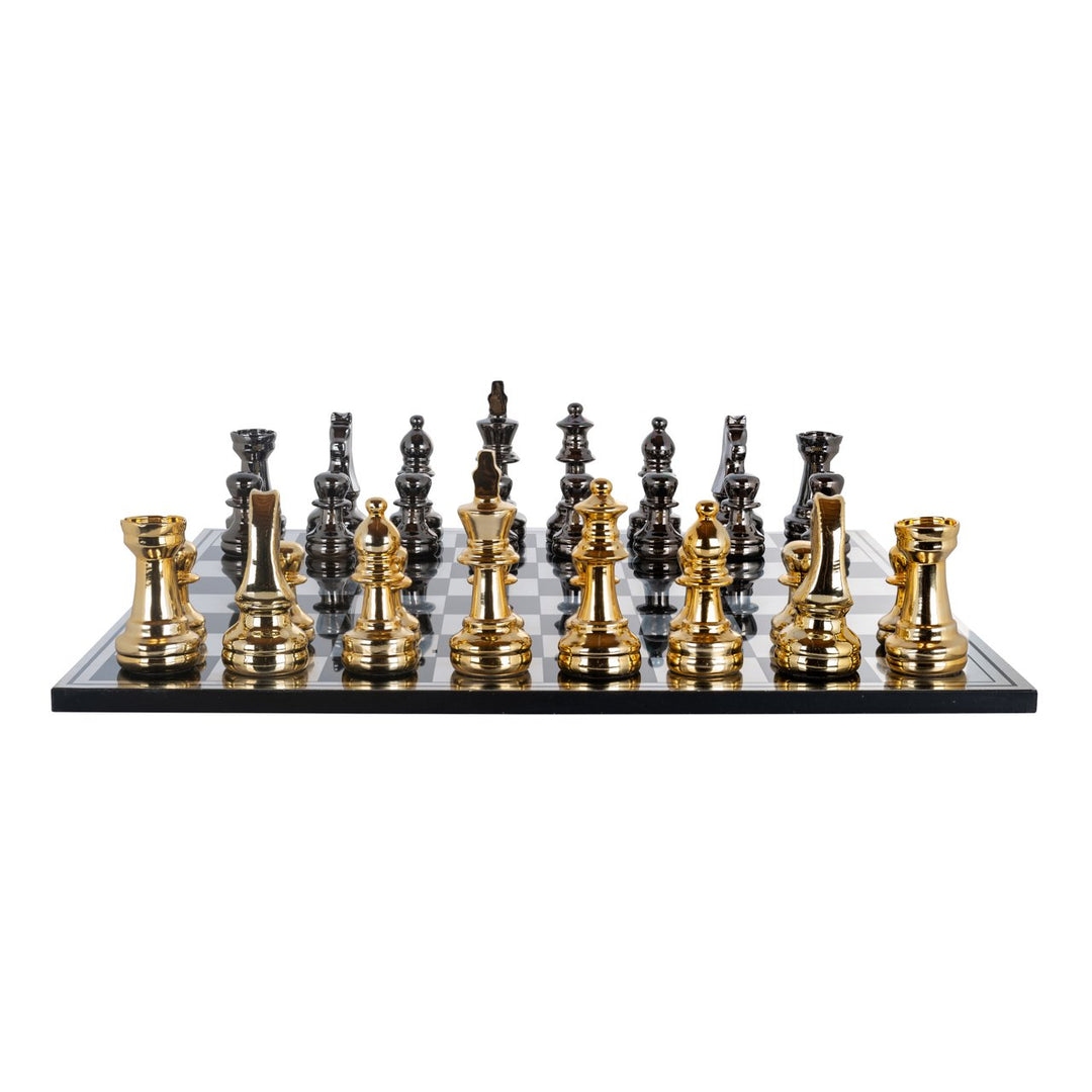 Decoratief spel Saray black/gold chessboard