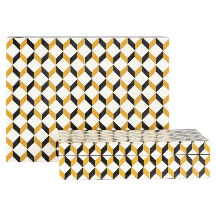 Opbergdoos Frences black/gold (Set of 2)