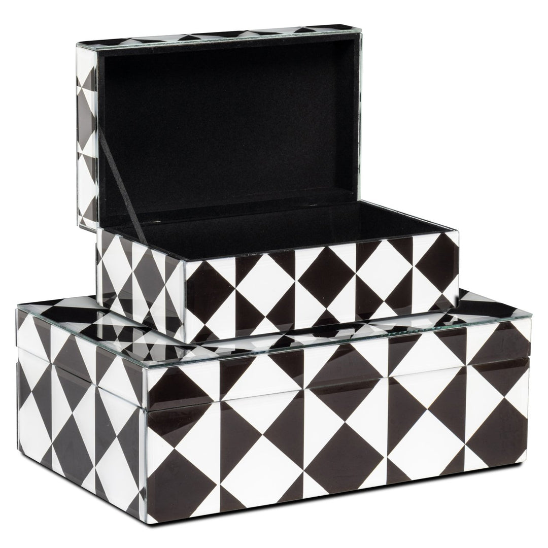 Opbergdoos Silas black/white small