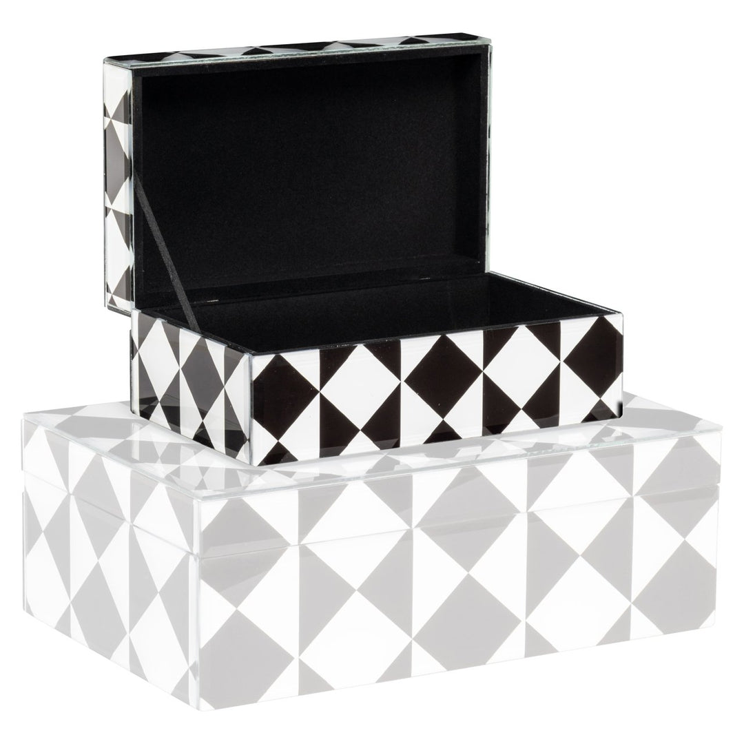 Opbergdoos Silas black/white small