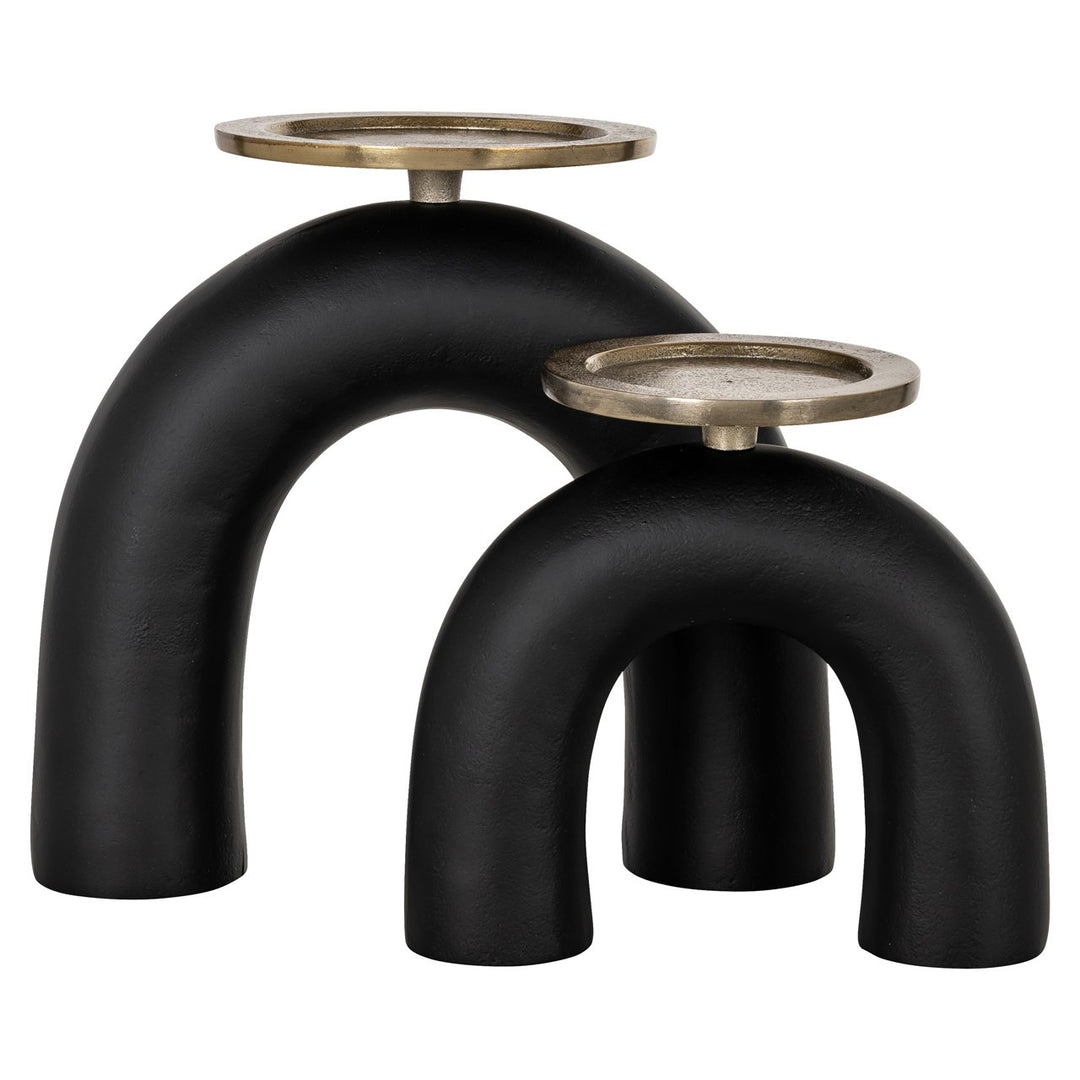Kandelaar Livi black/gold large