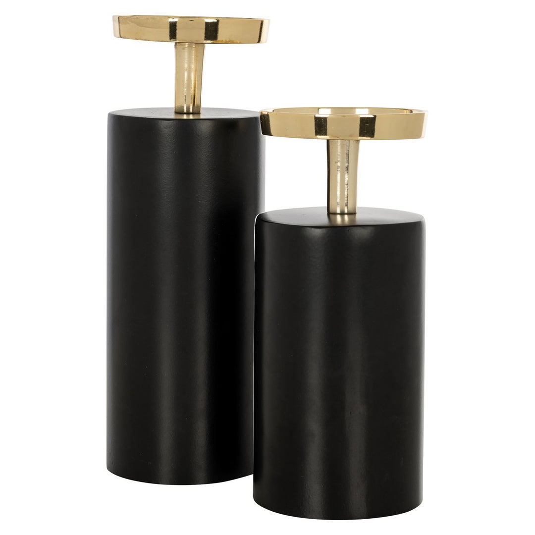 Kandelaar Caya black/gold small