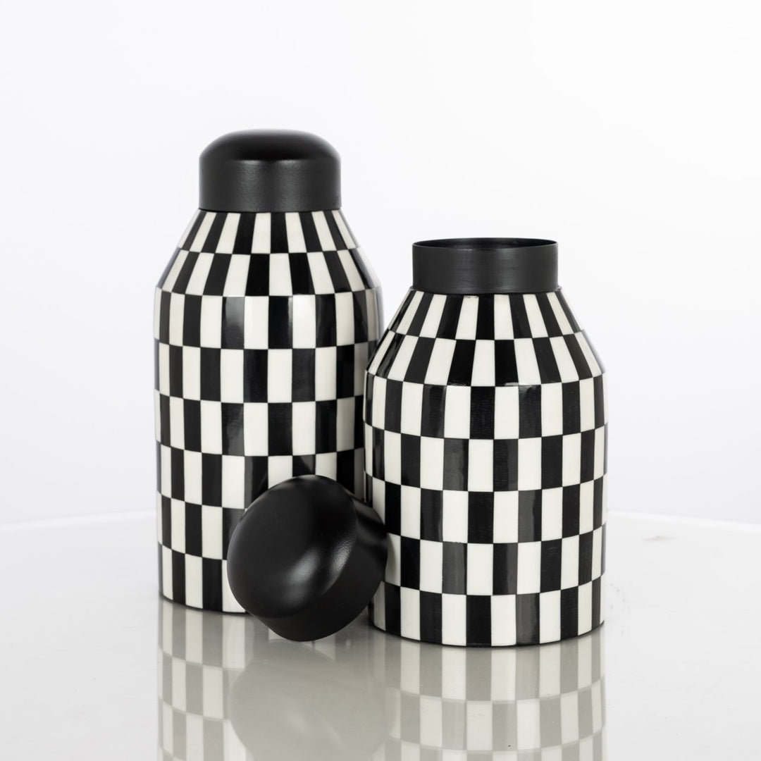 Opbergdoos Malou black/white small