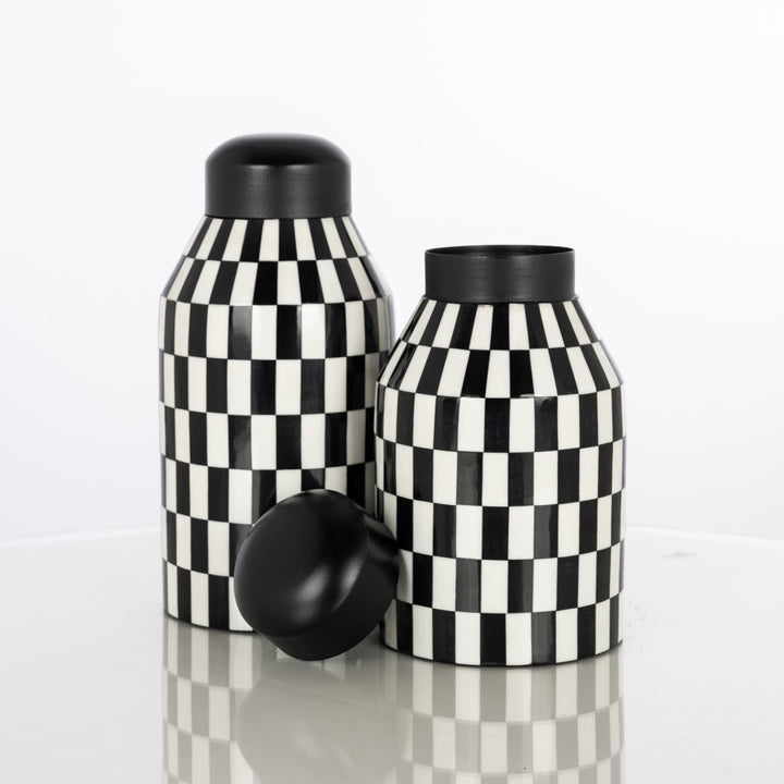 Opbergdoos Malou black/white small
