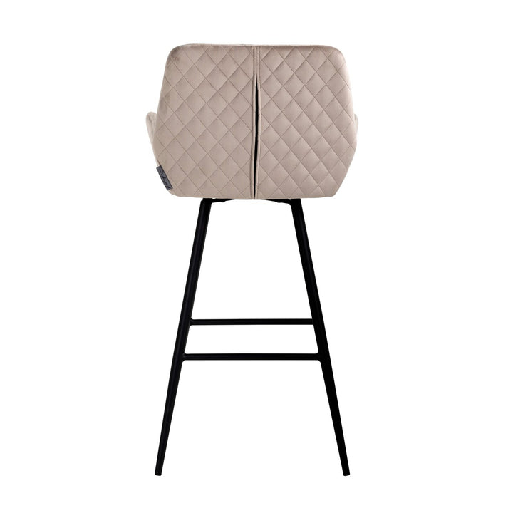 Barstoel Linsey khaki velvet swivel (Set of 2)