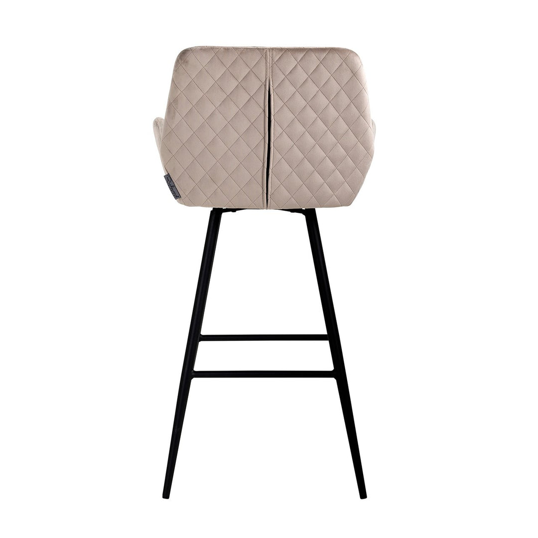Barstoel Linsey khaki velvet swivel (Set of 2)