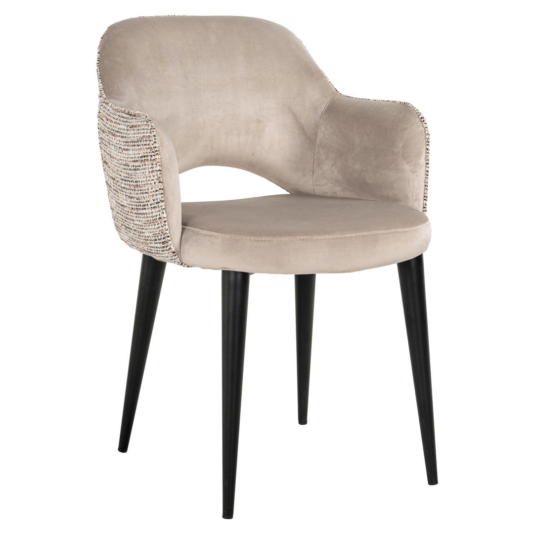 Eetkamerstoel Giovanna trendy nature / khaki velvet fire retardant